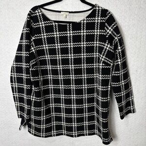 Talbots Plus Black and White Tunic 1X